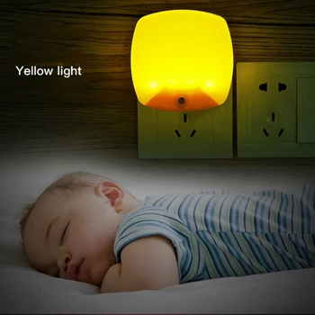 

Small Night Light Simple LED Light Large Square Light Control Induction Sensor Wall Lamp for Children Nursery Room US/EU Plug