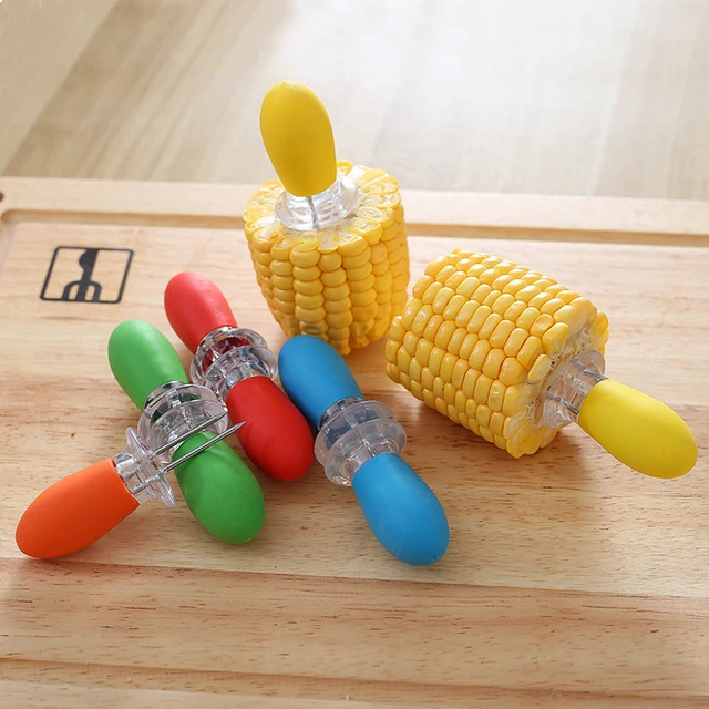 2Db Kukoricatartó Rozsdamentes Acél Csap Műanyag-Forró Fogantyú Hordozható Bbq Hús Nyárs Villák Szerszám Konyhakert Kiegészítők - Image 2