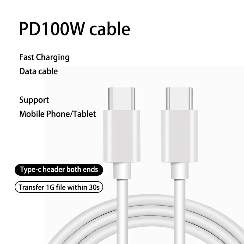 PD100W 5A USB C To USB Type C Cable USBC PD Fast Charger Cord USB-C Type-c Cable For Xiaomi mi 10 Pro Samsung S20 Macbook iPad