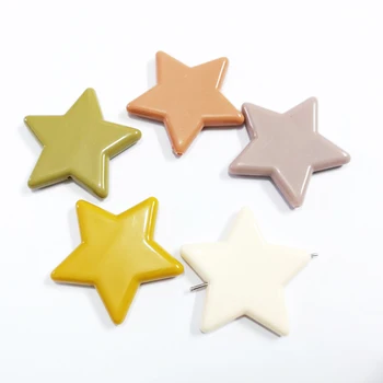 

( Choose Color First ) 37mm*37mm*5mm 100pcs/lot Flat Acrylic Star Beads For Fashion Jewelry/Earring/Hand Made DIY Making