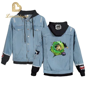 

Anime DRAGON BALL Unisex Denim Jackets Men's Cowboy Bomber Hoody Jacket Winter Sweatshirt Coats