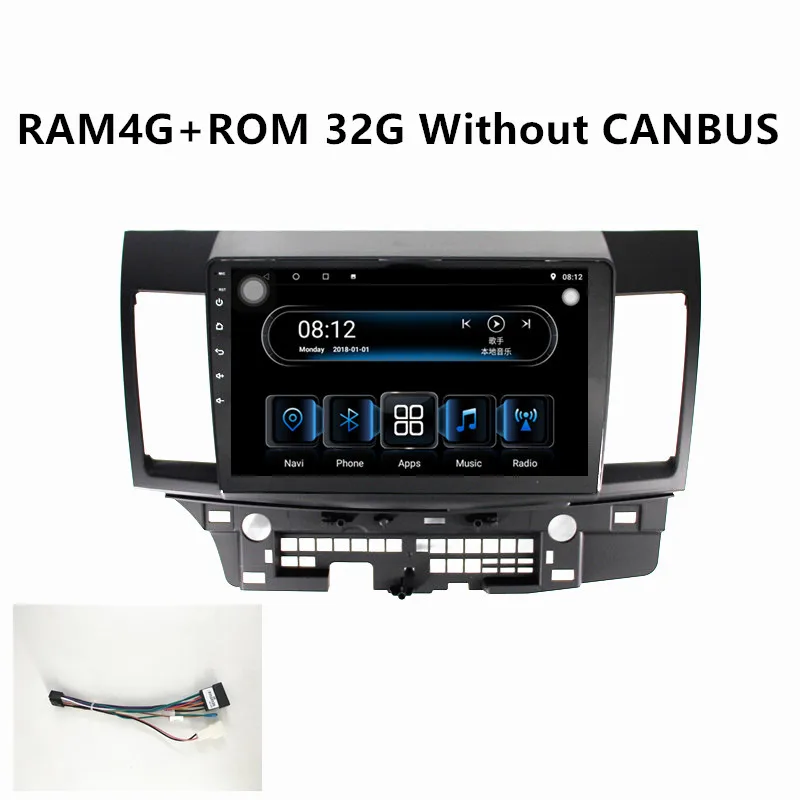 Discount IPS Car GPS radio 8Core 4G+32G Android8.1 Multimedia Player for Mitsubishi Lancer 2007-2018 with radio BT stereo FM WIFI 3