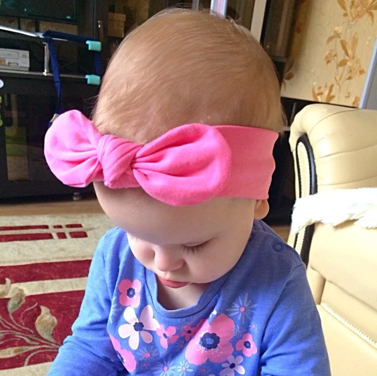3 шт./лот Новинка Детская повязка на голову из хлопка с бантом детские головные
