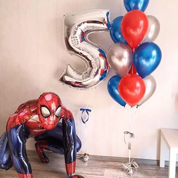 

1Set 3D Spiderman Foil Balloons 30inch Number Balloon Birthday Party Decorations Super hero Boy Kids Toys baby shower Globos