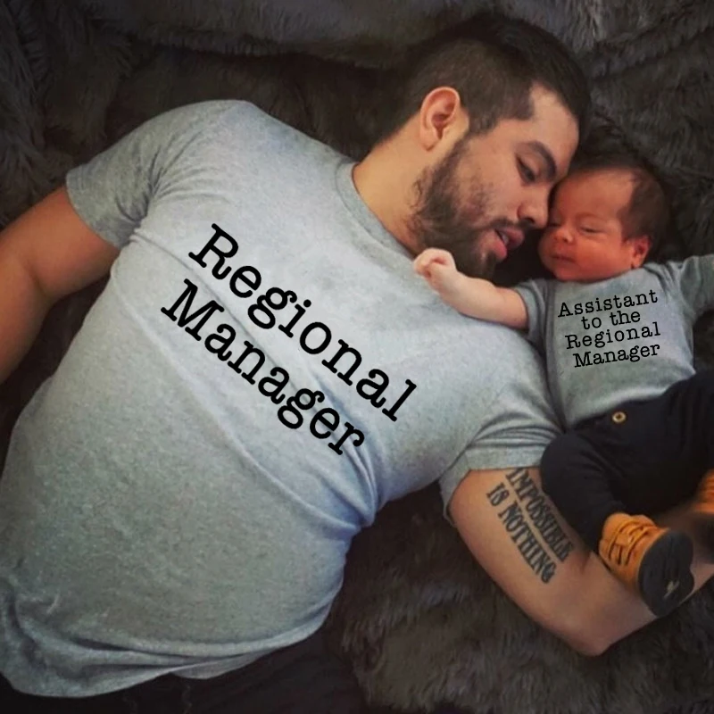 Family Matching Shirts Regional Manager Assistant to the Regional Manager Father Son Tees Daddy and Me Clothes Father's Day Gift 3