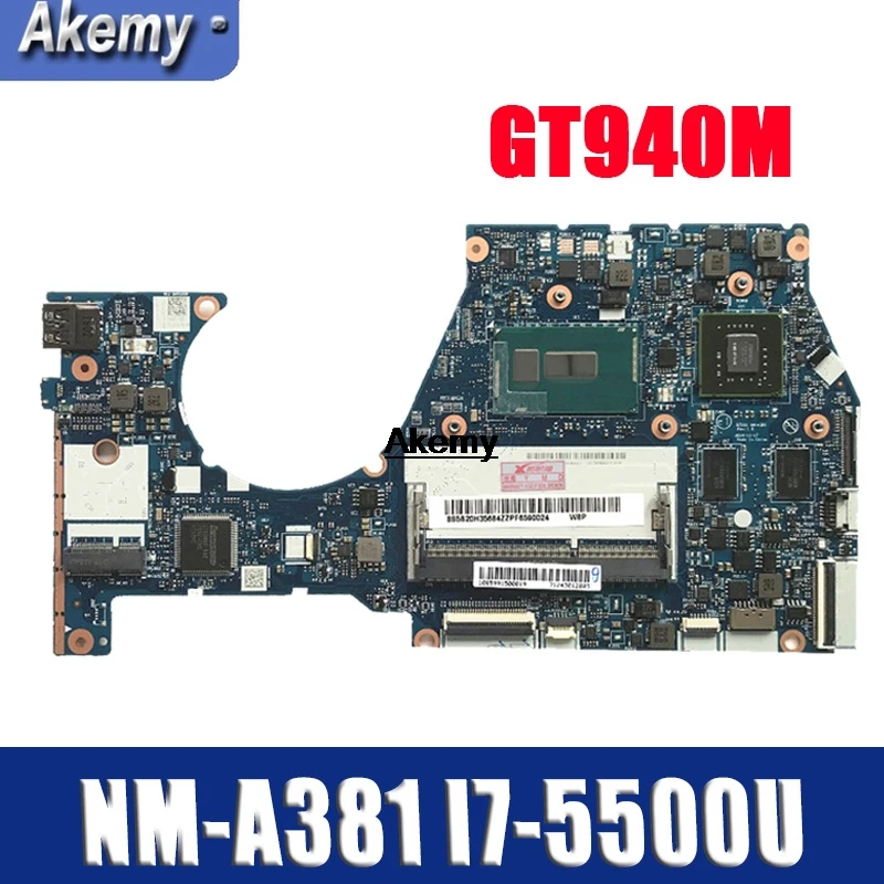 

NM-A381 laptop motherboard for Lenovo YOGA3 14 Motherboard BTUU1 NM-A381 REV:1.0 I7-5500U GT940 2GB original mainboard