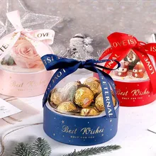 Creative Clear Dome Gift Box Flower Gift Boxes Florist Favor Chocolate Packaging Box With Lid Valentines Rose Gift Wrapping