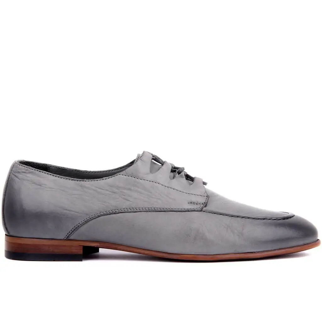 

Sail Lakers-Gray Leather Lace-Up Men Casual Shoes