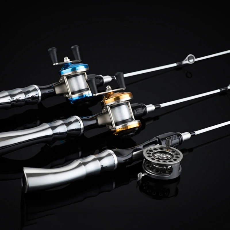 High Quality Fishing Rotating Rod Fiberglass Hand Rod Fishing Accessories Winter Detachable Cast Fishing Rod Ultra Light Ice