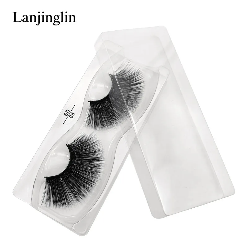 LANJINGLIN 25 мм норковые ресницы Мягкие Длинные Накладные ресницы 3D крест драматические ресницы пушистые тонкие ручной работы макияж искусственные cilios