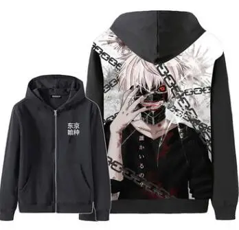 Толстовки с капюшоном в стиле японского вурдалак Kaneki Ken костюм аниме для косплея толстовки зимние куртки пальто - Цвет: 2
