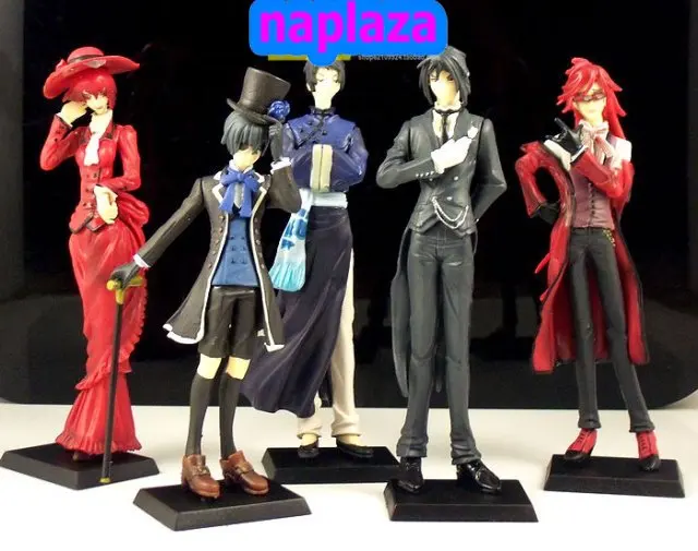 Promotion !  5pcs/set  Anime Black Butler Kuroshitsuji Sebastian Ciel PVC Figure Toy