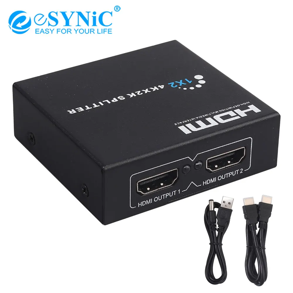 Разветвитель eSYNiC 1080P HDTV HDCP HDMI 1 вход 2 выхода с двухсторонним переключателем