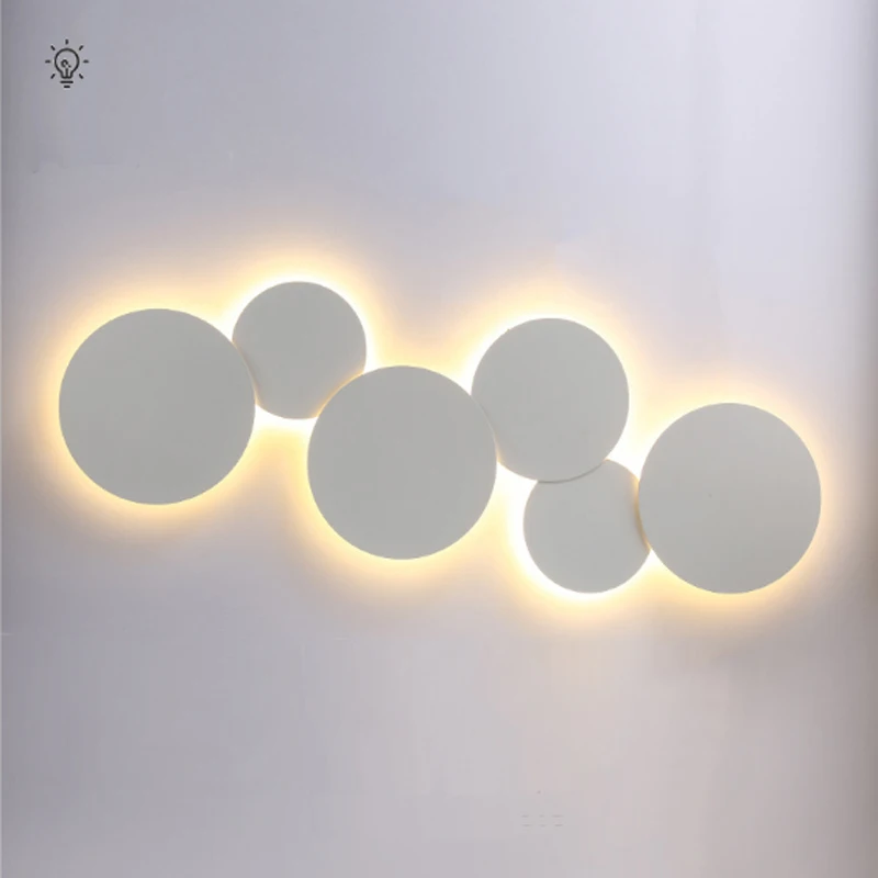 Креативный светодиодный круглый настенный светильник, Современный внутренний настенный светильник, прикроватный светильник для ванной, спальни, лестницы, светильник s home deco, бра AC85-220V