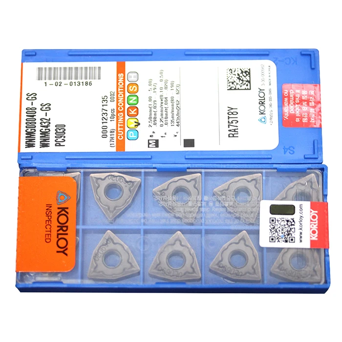 Корея KORLOY WNMG060404-HM NC3020 WNMG060404-HS PC9030 WNMG080404-GS PC9030(10 шт./лот) резец для внутренней обточки вставки