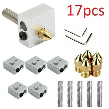 

17pcs/Set Extruder Throat Tube Heating Blocks For MK8 Makerbot Compatible With All 1.75mm PLA ABS For 3D Printers