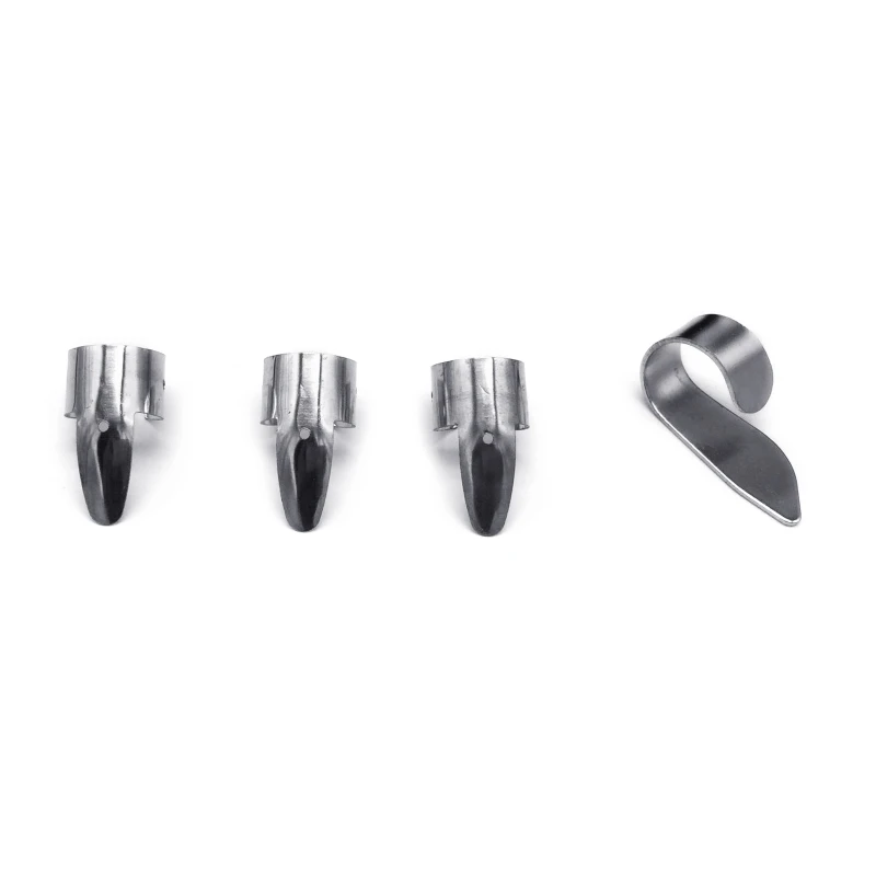 4 Pieces Stainless Steel Guitar Finger Picks Silver Color Adjustable Metal Finger Thumb Picks Pack For Guitar Banjo