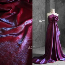 1 ярд Новое градиентное электро-оптическое фиолетовое высококачественное Шелковистое платье рубашка ткань одежда дизайнерская Лоскутная Ткань Хлопок для платья