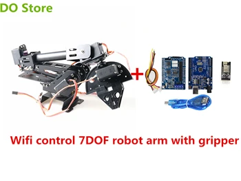 

DO Store Metal 7DOF Large RC Robot Arm With Gripper Kit Wifi/Bluetooth/Handle Control DIY For Arduino Education Free Shipping
