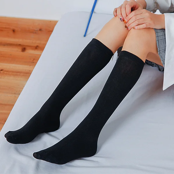 High Elasticity Girl Cotton Knee High Socks Uniform Physics And Chemistry Women Tube Socks