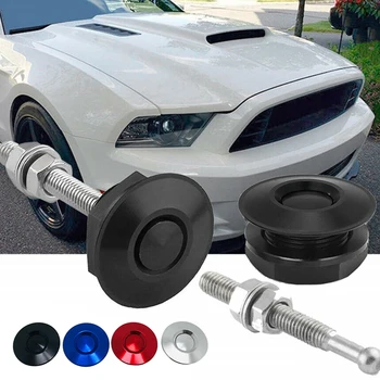 

Universal 32mm/1.25" Push Button Billet Hood Pins Lock Clip Kit Engine Bonnets Lock Aluminum Car Quick Latch Anto Accessories