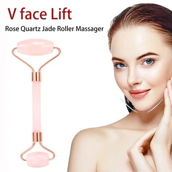

Rose Quartz Jade Roller Massager Face Wrinkle Quartz Scraper Jade Facial Massager Slimming Face Natural Wrinkle Removal Beauty