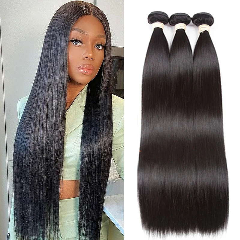 Beaudiva Straight Hair Brazilian Straight Human Hair Weave Bundles Natural Black 1/3/4 pcs/lot 100% Human Bundles Remy
