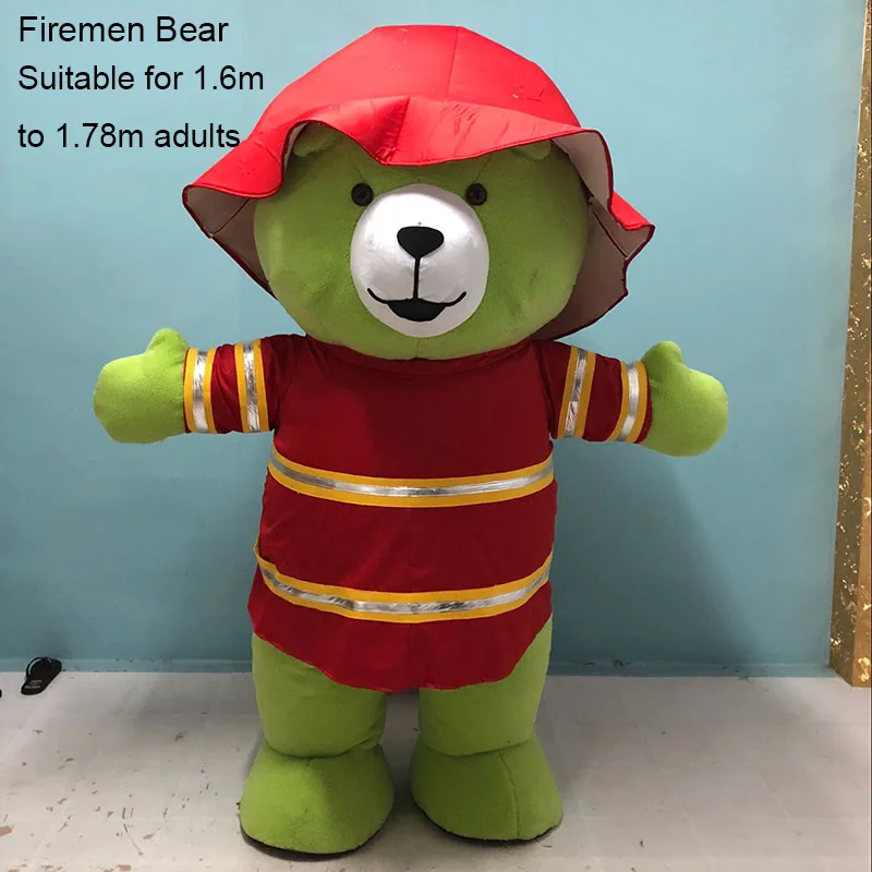 firemen Bear 1,95 м надувная маска плюшевого мишки на Хэллоуин, маскарадные костюмы, вечерние костюмы для костюмированной вечеринки, одежда для взрослых, рекламная верхняя одежда - Цвет: firemen Bear