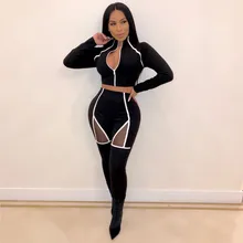 Женские спортивные костюмы, спортивные костюмы, набор для бега, с длинным рукавом, на молнии, в полоску, с соединением, топы и перспектива, тонкие сексуальные штаны, набор# D