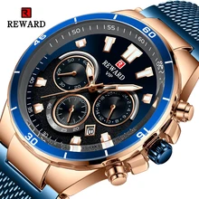 

REWARD Men Wristwatch Luxury Waterproof Stainless Steel Watches Fashion Calendar Chronograph Wrist Watches Good Gift for Him