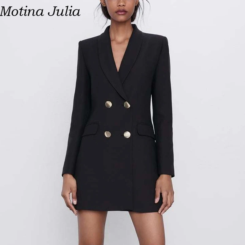 Motina Julia Elegant fitness long suits blazer women Autumn office black female uniform ladies blazer Casual daily jacket coats