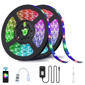 

Bluetooth LED Strip Lights 20M RGB 5050 SMD Flexible Ribbon Waterproof RGB LED Light 5M 10M Tape Diode DC 12V Bluetooth Control