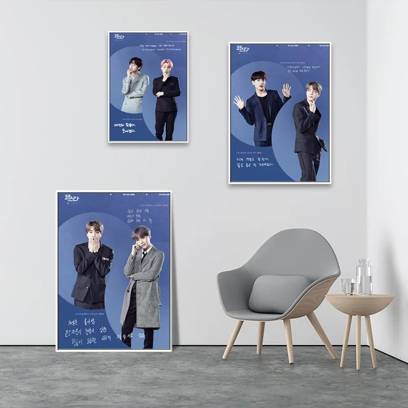 Kpop Bangtan плакат для мальчиков Корейская певица звезда настенная живопись холст