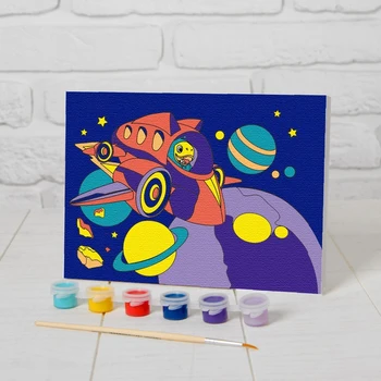 

Canvas painting School of talents "Space Adventures" 21x15 cm 4798414