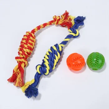

Pet Toys Set for Solving Boredom for Cats Kittens Cotton Rope Balls Toys for Chewing