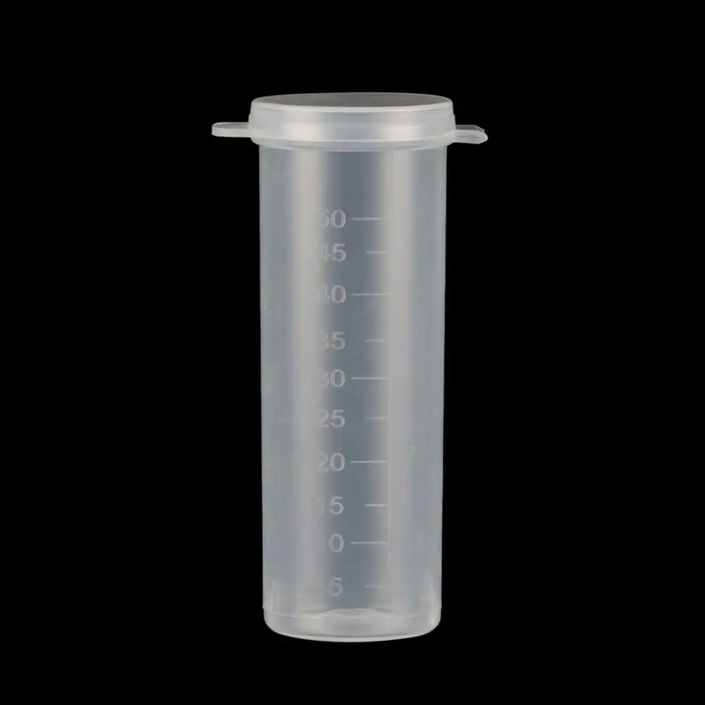 테스트용튜브 실험실 화학 플라스틱 테스트 튜브 바이알 밀봉 캡 포장 용기, 사무실 학교 화학 물질, 2ML 실험실, 10 개 10 글랜드 캡 둥근 바닥 원심 튜브, 스케일 실험실 분석 용품 포함, 투명 프리 스탠딩, 2 개, 50ml