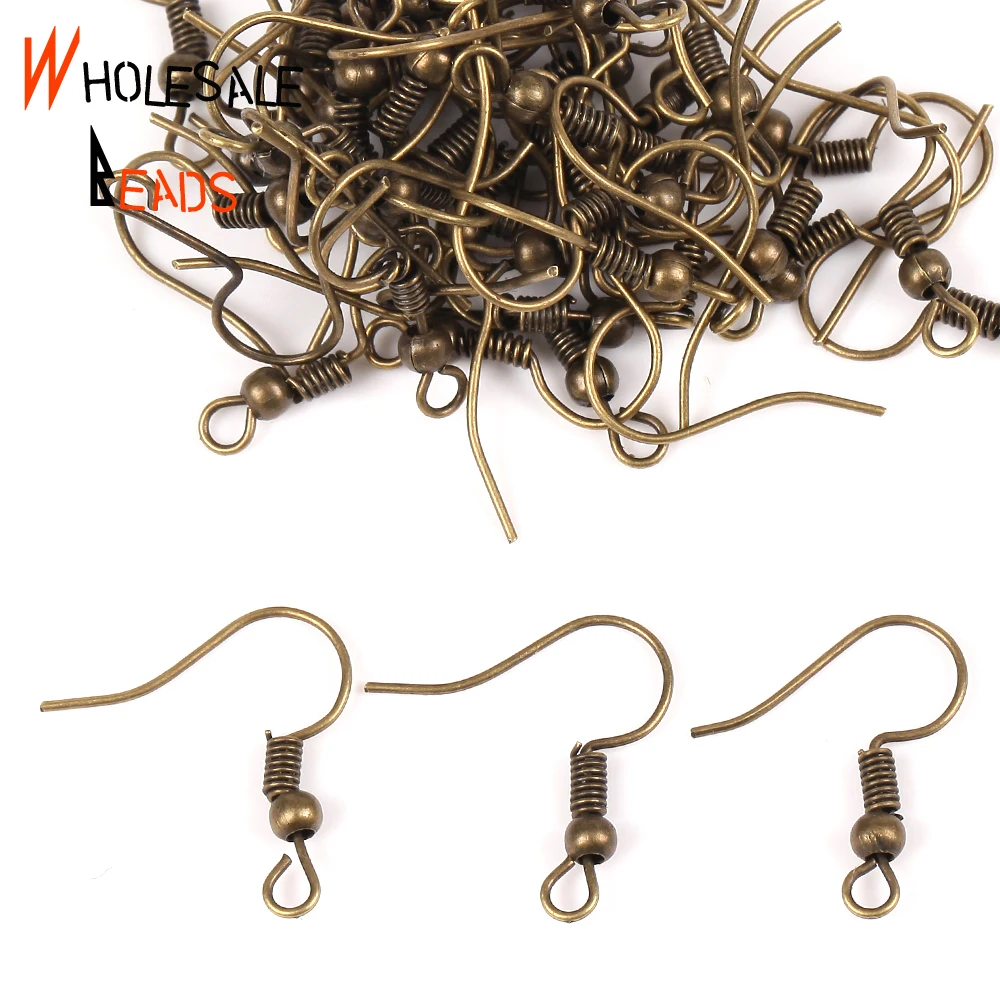 100/200pcs Silver Color Plated Brass Hook Ear Wire Earring Clasps  Connectors For Women Diy Drop Earrings Jewelry Making Supplies