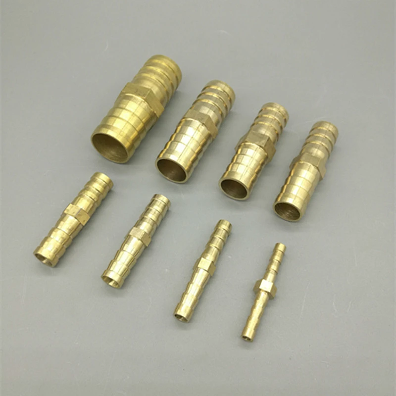 Hardware Accessories 4mm 5mm 6mm 8mm 10mm 12mm 14mm 16mm 19mm 25mm Hose Barb Straight 2 Way Brass Barbed Pipe Fitting Coupler Connector Adapter Xuulan Xianglaa-Water Pipe Connector 