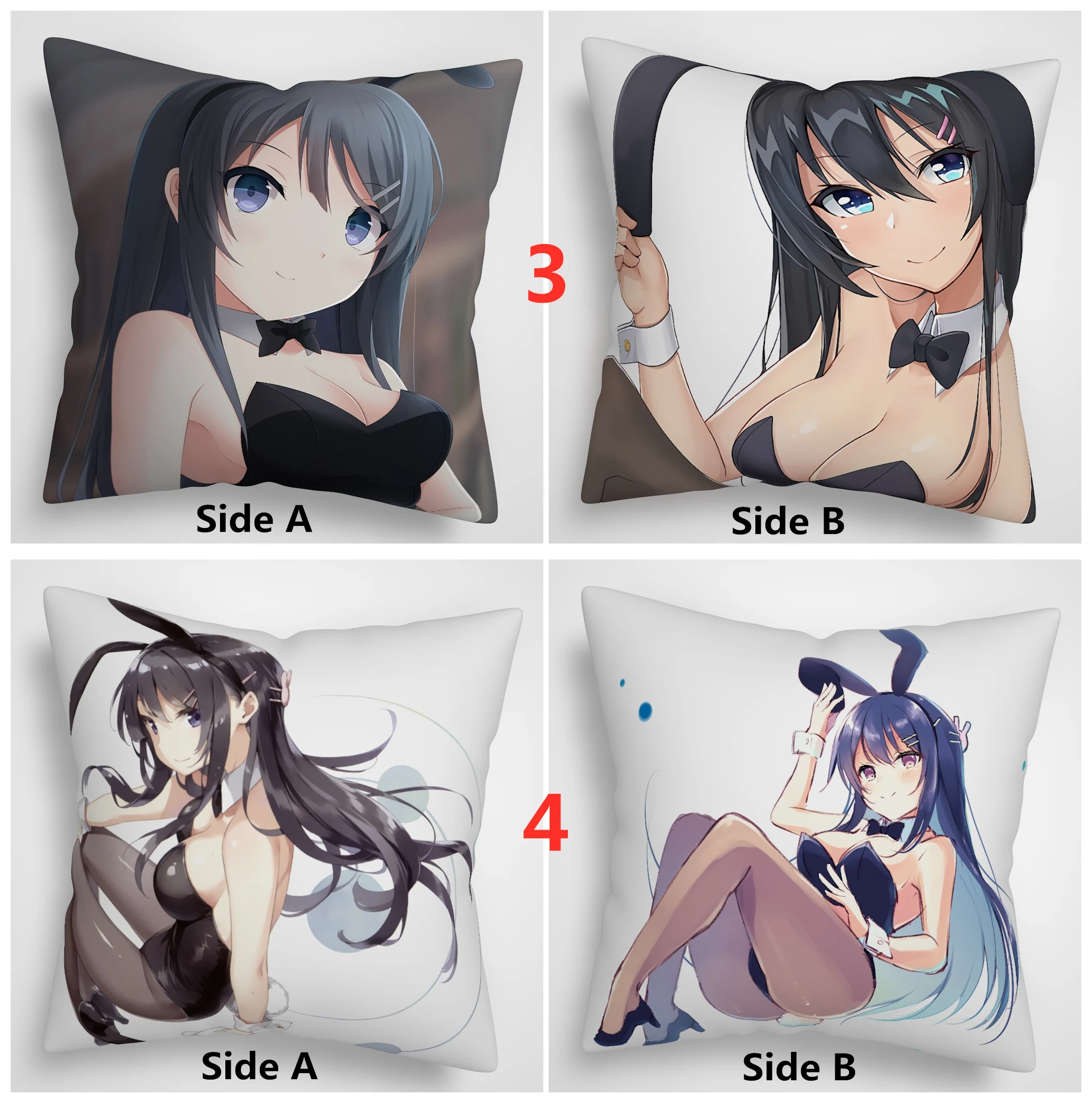 Seishun Buta Yarou Mai Rio Shouko аниме двусторонний чехол для подушки