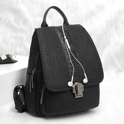Genuine Leather Anti Theft Backpacks Female 2022 Women Backpack Personalized All-match Travel Bag School Bags For Teenage Girls
