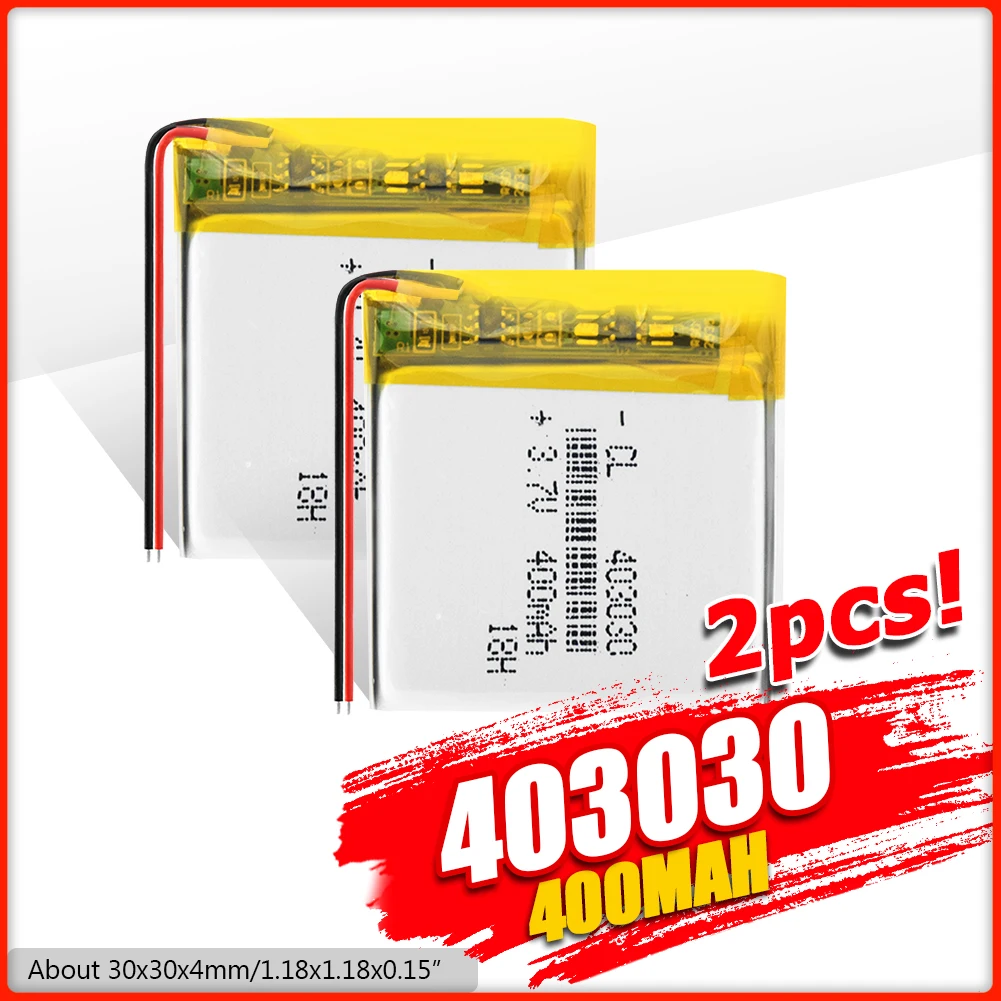 Перезаряжаемый литий полимерный аккумулятор 2/4 403030 мАч 30x30x4 мм литиевый PCB модуль