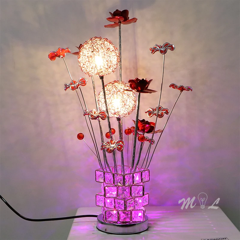 Modern Flower Beside Lamp Acrylic Table Lamps for Living Room Light Art Deco Bedroom Led Side Wedding Desk | Освещение