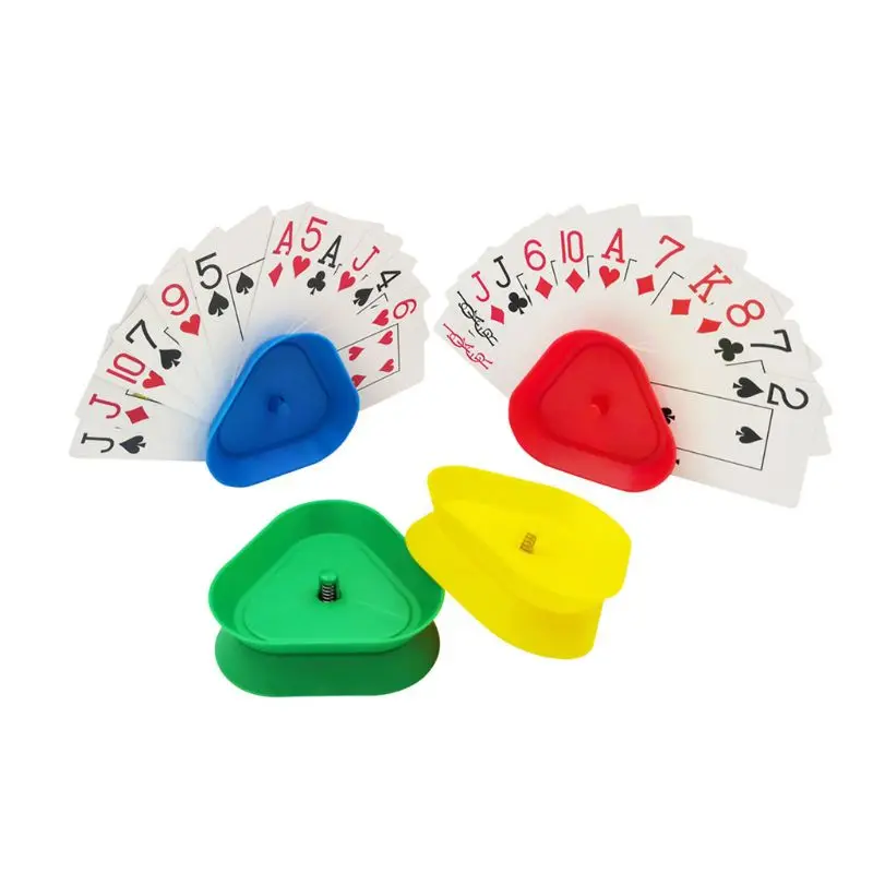4pcs/set Triangle Shaped Hands-Free Playing Card Holder Board Game Poker Seat