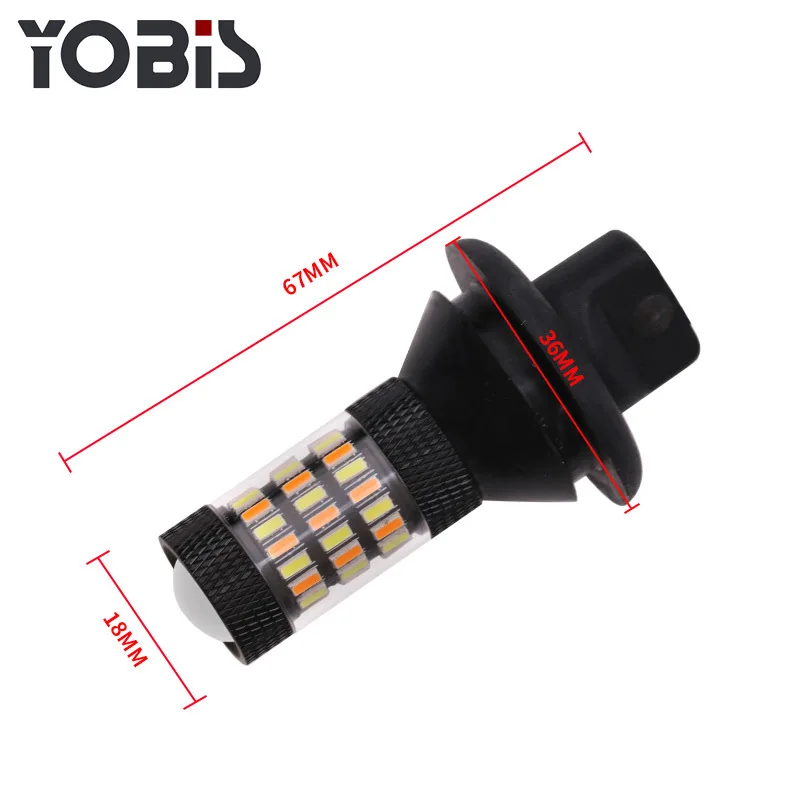 2 шт. Автомобильный светодиодный светильник 1156 два цвета 60smd Поворотный Светильник 4014 Дневной светильник для бега с декодированным поворотом светильник высокий светильник