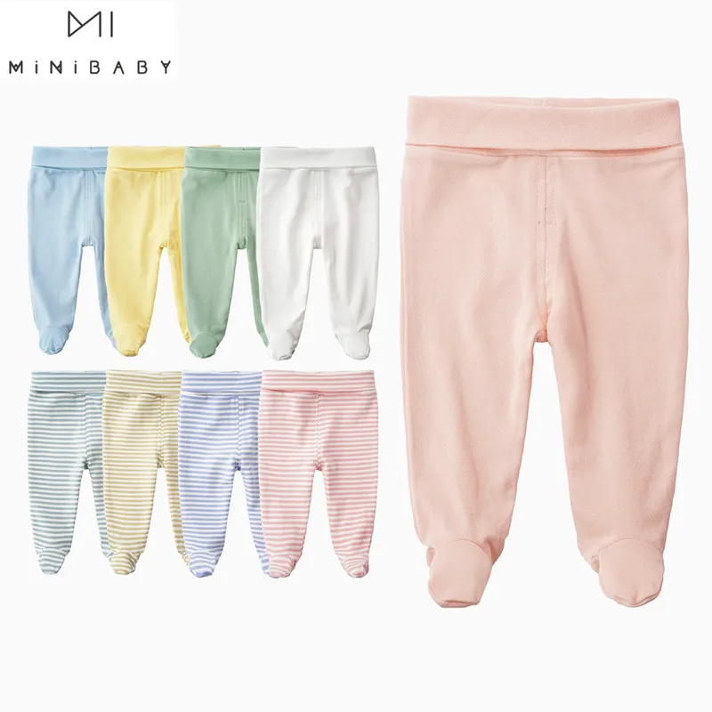 Best Seller Newborn Trousers Pants Organic Baby-Girl Legged High-Waist Long Unisex Cotton Belly-Care ZemGY5nEB