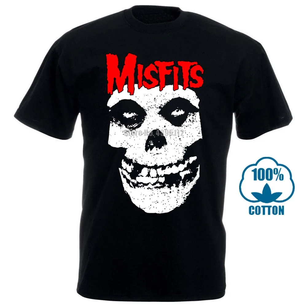 Licensed Official Red Skull Logo Misfits T Shirt New Adult Black Impact Im Mis05 011083 | Мужская одежда