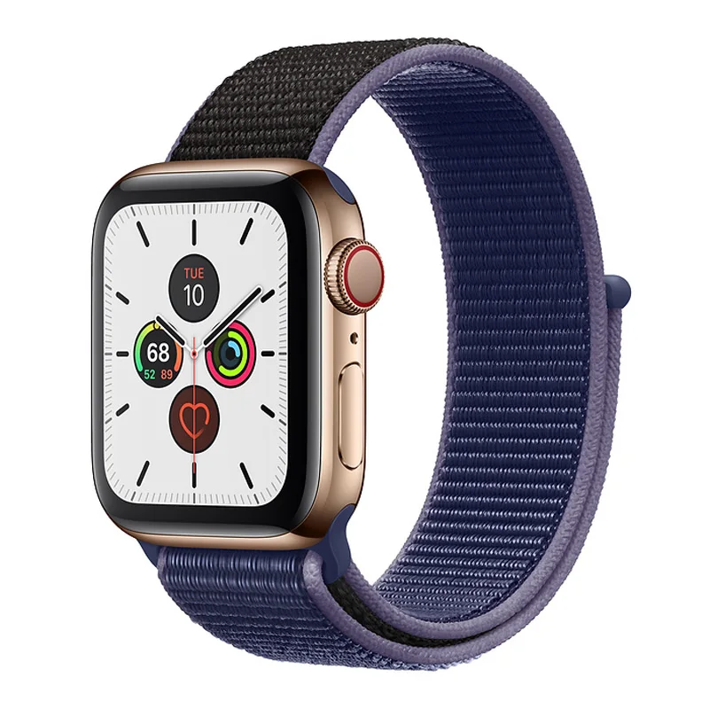 Midnight Blue Ремешок для apple watch ремешок 44 мм 40 мм дышащий нейлоновый спортивный ремешок браслет iwatch 5 4 3 42 мм 38 мм apple watch 5 4 band - Цвет ремешка: Midnight Blue