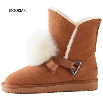 

The highest quality snow boots in Australia in 2019, real cowhide, artificial wool, the latest short tube lace up women's shoes