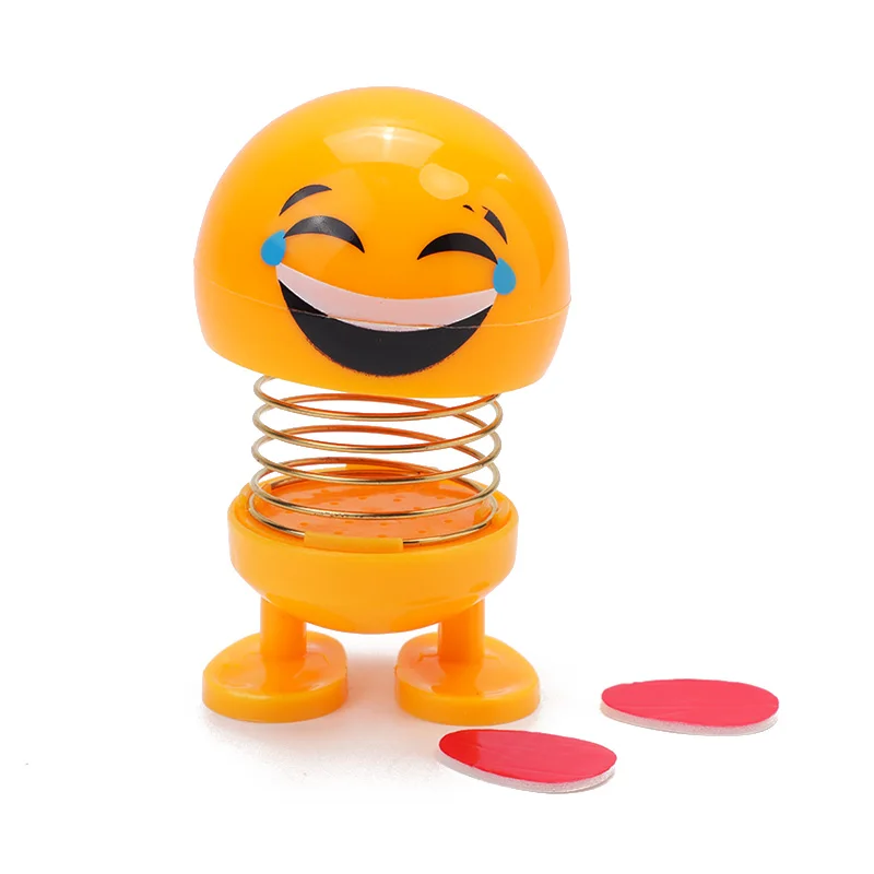 New shaking head toy car accessories doll cute cartoon funny expression shaking head robot cute car dashboard decoration car