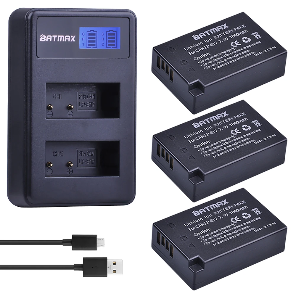 3Pcs set 4 шт. LPE17 LP E17 LP-E17 Батарея+ ЖК-дисплей USB Dual Зарядное устройство для цифровой однообъективной зеркальной камеры Canon EOS 200D M3 M6 750D 760D T6i T6s 800D 8000D поцелуй X8i камеры - Цвет: 3Pcs set